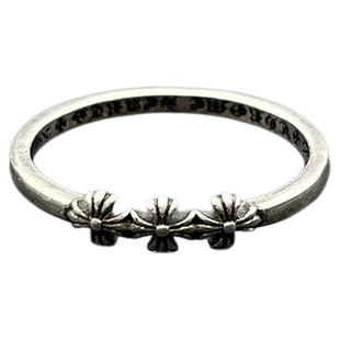 s925纯银克罗伈复古五芒星戒指男女款欧美个性嘻哈细戒叠戴指环潮