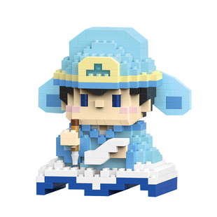 中国潮玩积木小神仙文曲星财神爷摆件男女孩儿童益智玩具新年礼物