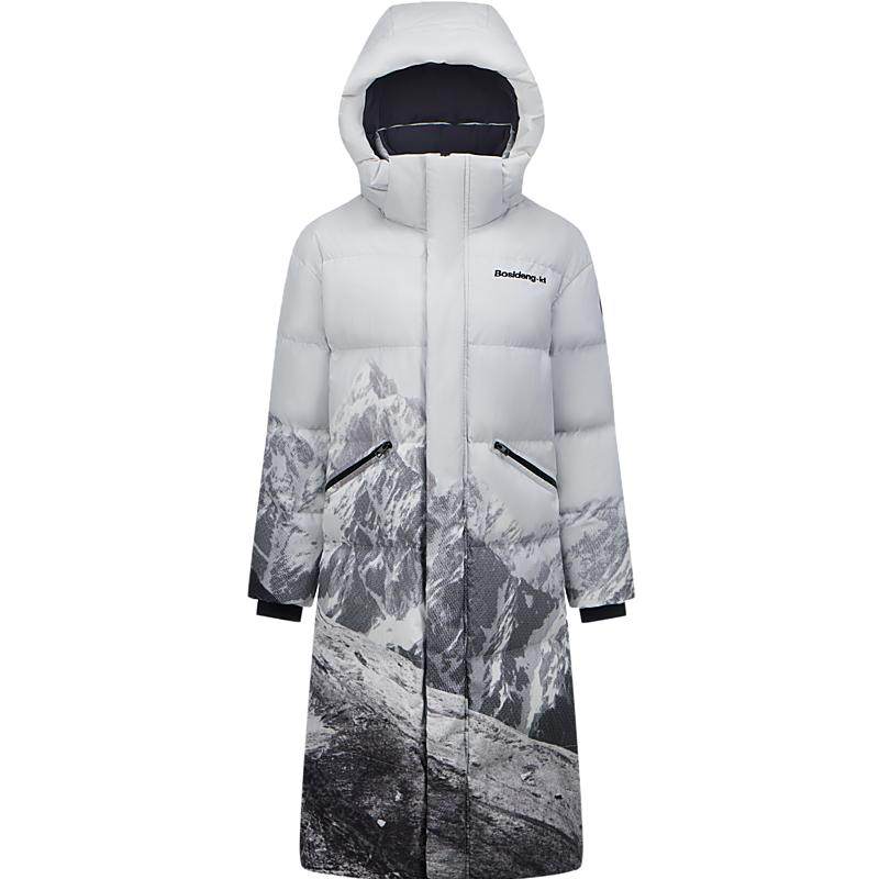 波司登运动羽绒服过膝男女款连帽