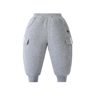 精典泰迪童装男童加绒工装裤秋冬新款保暖束脚长裤运动裤子多口袋