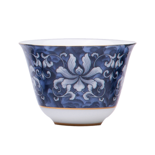 品茗杯主人杯单杯高端景德镇青花瓷功夫茶具茶杯家用茶碗陶瓷茶盏