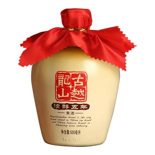 古越龙山绍兴黄酒清醇五年500ml花雕酒半甜坛装手工糯米老酒