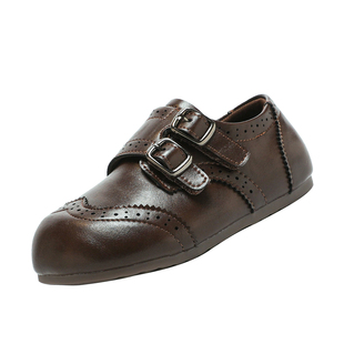 儿童小皮鞋2026春季新款女童勃肯鞋英伦风乐福鞋布洛克小女孩单鞋