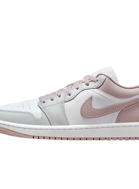 【大码】耐克女鞋Air Jordan 1粉白AJ1低帮复古板鞋篮球鞋DC0774