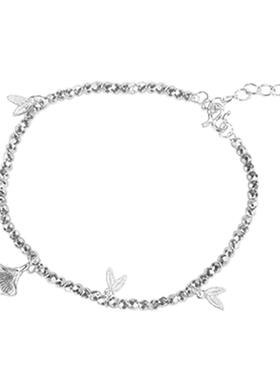 吴越老银铺足银银杏竹叶手链