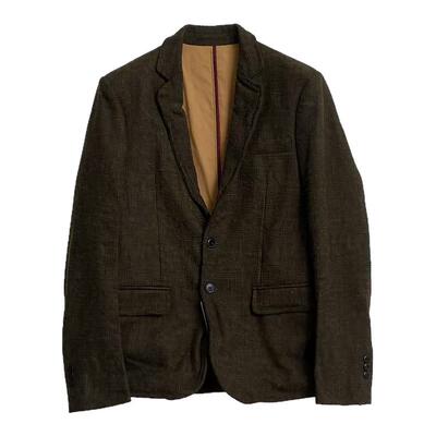 D Squared男士复古细格纹毛呢休闲西装外套 银泰百货 301596