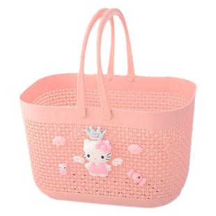 新款浴筐高颜值可爱卡通沐浴篮浴室沐浴露收纳篮少女手提洗澡篮子