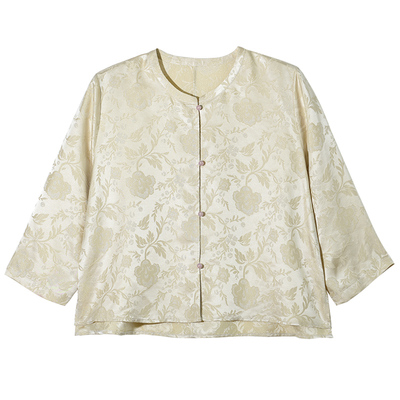 GESGOO新中式七分袖真丝衬衫外套