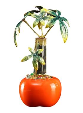 柿子发财树摆件办公室玄关客厅电视柜桌面装饰品乔迁送礼柿柿如意