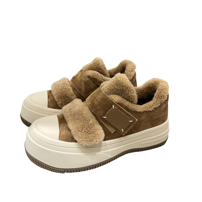 欧洲站真皮厚底加绒保暖休闲板鞋