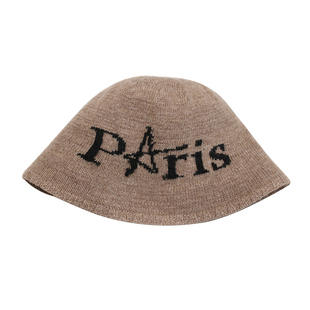 韩国帽子女款新款渔夫帽秋冬保暖针织字母提花毛绒帽水桶盆帽旅游