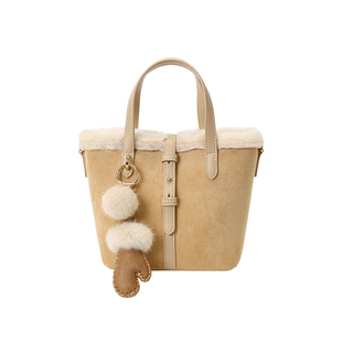 南风Chio2nd 真羊毛清冬栗岛托特包毛茸茸包包女冬手提单肩斜挎包
