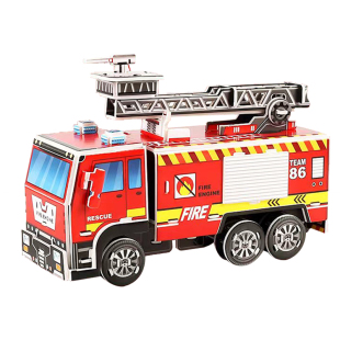 云梯车消防3d立体拼图儿童男女孩6到12岁玩具diy手工拼装积木纸模