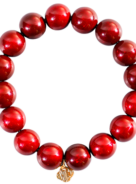 「凡雁」大漆赤宝砂手串非遗漆器