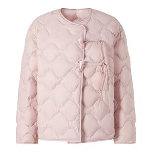 商场同款  摩萨克冬装白鸭绒90菱格纹羽绒服外套女