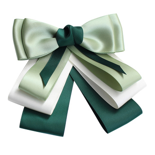 邮政领花女银行建行工商前台白衬衫配饰系带空姐农行绿色职业领结