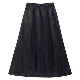 岁暮引丨一城风絮丨黑色提花复古民国风毛里布加厚半身袄裙