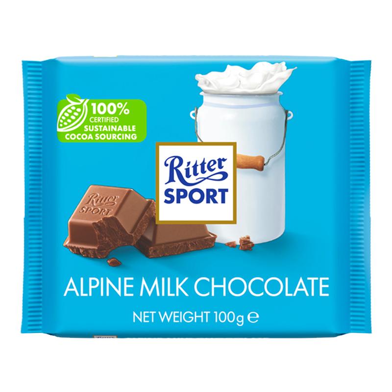 德国进口瑞特滋RitterSport坚果多口味巧克力100g*5块网红排块