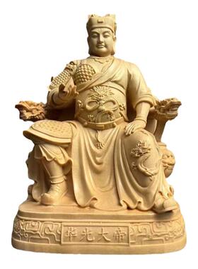 华光大帝摆件五显三眼马王爷木雕实木雕刻桧木马灵官道家神像包邮