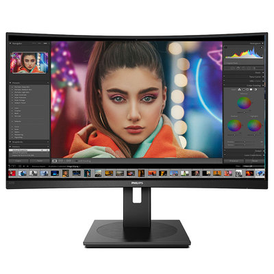 飞利浦内置音箱电脑显示器27/32英寸24曲面屏2K144Hz商用旋转升降