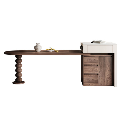 实木极简新款岛台带泡茶