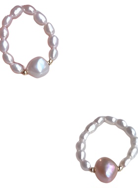 淡水珍珠甜美小众女戒指