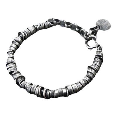 个性氧化925纯银串珠男女手链