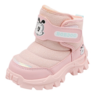 巴布豆小童雪地靴1一4岁加绒女宝