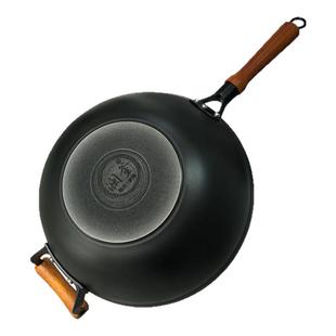 澜釜陆川铁锅电磁炉专用平底加厚炒锅生铁铸铁锅无涂层不粘炒菜锅