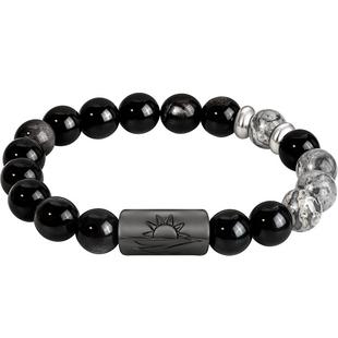 SIMPLEJOYS简单快乐日落情侣手串转运原创黑曜白松地图石生日礼物