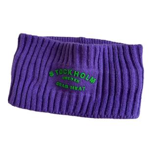 加大版针织发带女秋冬网红街头韩版时尚发箍运动宽边字母毛线头带