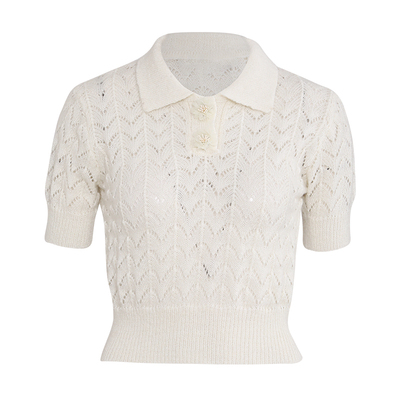 sincethen短款POLO领短袖针织T恤