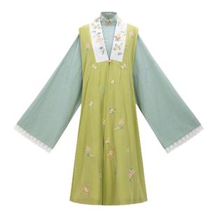 花朝记｜春信｜明制汉服合领长比甲绣花绿色百搭传统日常清新折衷