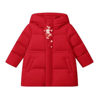 女童三防连帽羽绒服国风上衣冬季