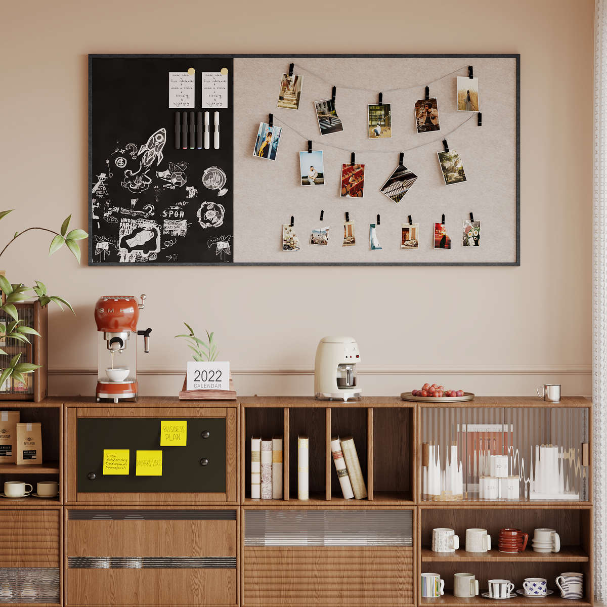 磁性毛毡板墙贴照片墙软木磁吸黑白板幼儿园展示留言板墙面装饰