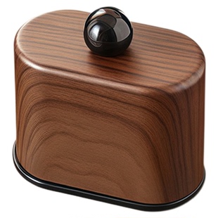 胡桃木纹牙签盒家用客厅分格牙签筒桌面茶几防尘牙线棉签收纳盒