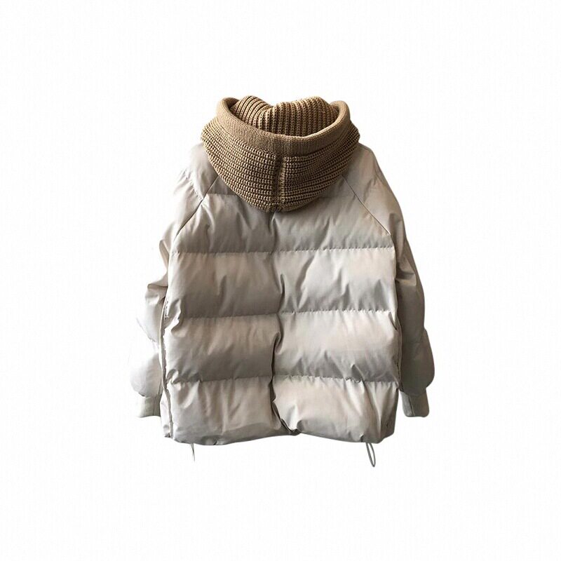 大码毛线帽棉服短款胖mm200斤休闲减龄北方可过冬棉衣面包服753