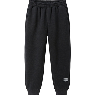 巴拉巴拉儿童加绒裤子男童女童运动裤秋冬季新款童装宝宝黑色长裤