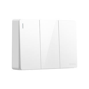 公牛明装三开双控开关家用三位二联三联连体3开床头明线开关面板