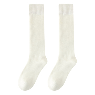 长筒袜女小腿袜秋冬款加绒加厚保暖袜子女冬季长袜毛巾睡眠月子袜