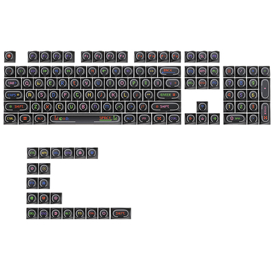 黑吉蛇PBT发光旋转键帽125键