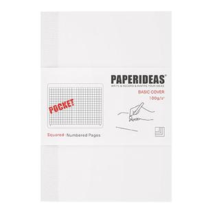 PAPERIDEAS口袋裸装本A6小笔记本页码本简约商务随身记事本迷你便携手账本方格点阵空白口袋本小本子