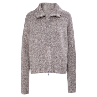 Orchel/欧榭丽新款老钱风轻奢休闲女士半高领拉链羊毛衫