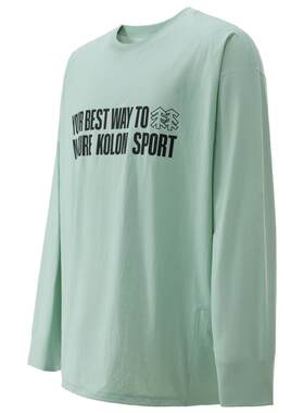 KOLON SPORT可隆长袖T恤男女中性户外露营吸湿速干梭织弹力衣