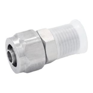 304不锈钢快拧直通终端接头软管PU四氟管锁母快速气动外螺纹接头