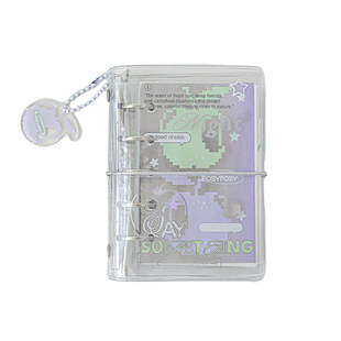 RosyPosy柔设活页手账本透明外壳咕本本子高颜值ins风痛本日记本便携式口袋本可爱迷你活页本m5手帐本拼贴本