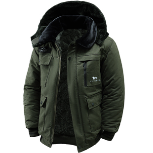 冬季加绒加厚迷彩棉服男保暖工装棉袄耐磨汽修劳保工作服外套棉衣