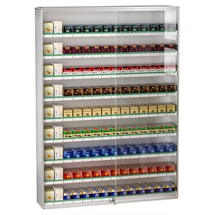 带门锁烟柜展示柜超市便利店烟架子展示架壁挂式自动推烟架挂墙式