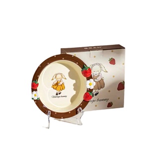 赫拉兔餐具碗碟礼盒套装超可爱家用米饭碗草莓调羹勺女生乔迁礼物