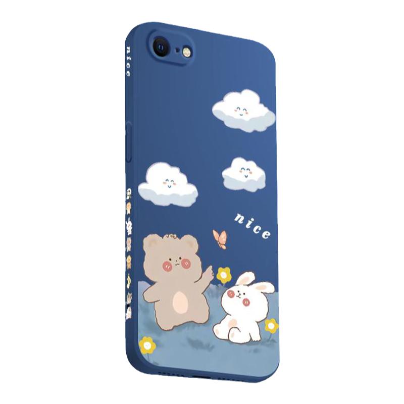 苹果8plus手机壳新款iPhone7女神款高级感手机套7p液态硅胶情侣软壳8P网红可爱小熊8七八ip全包防摔i外壳超薄